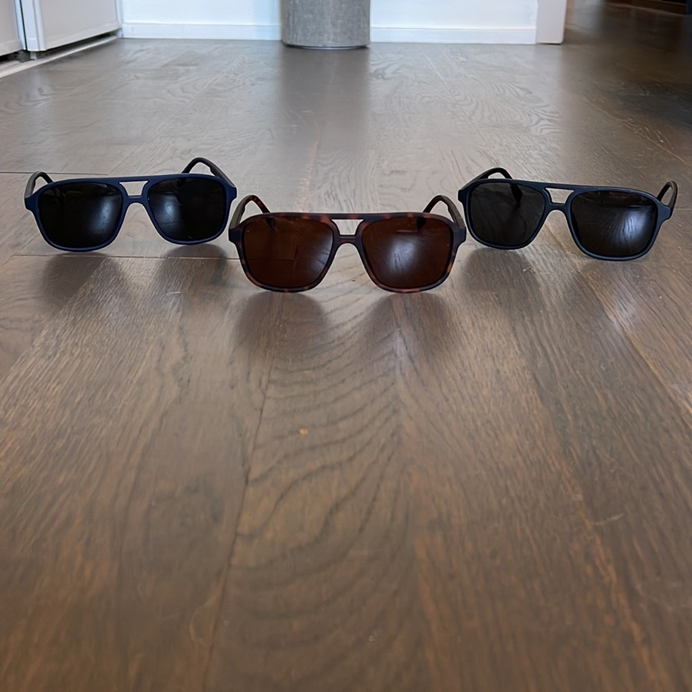 Set of 3 Jim Halo Polarized Aviator Sunglasses